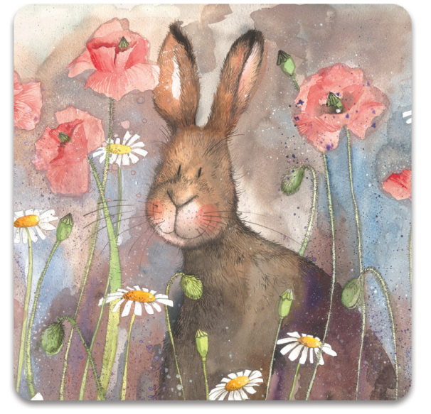 Hare and Poppies Coaster